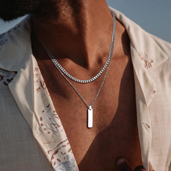 Vertical Bar Stacked Necklaces for Men