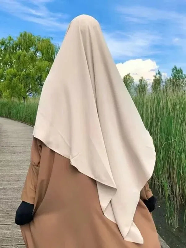 Ramadan Long Khimar avec Voile Femmes Hijab Hauts Sans Manches Vêtement de Prière Musulman Abaya Niqab Foulard Jilbab Vêtements Islamiques