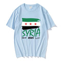 T-shirts pour hommes de la liberté syrienne T-shirt pour hommes en coton à manches courtes avec carte de la Syrie T-shirt à col rond pour hommes