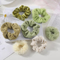 7 Pcs/Set Women Hair Scrunchies Set Plush Solid Hair Band for Girls Hair Accessories