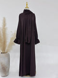 Solid Modest Abaya Muslim Woman