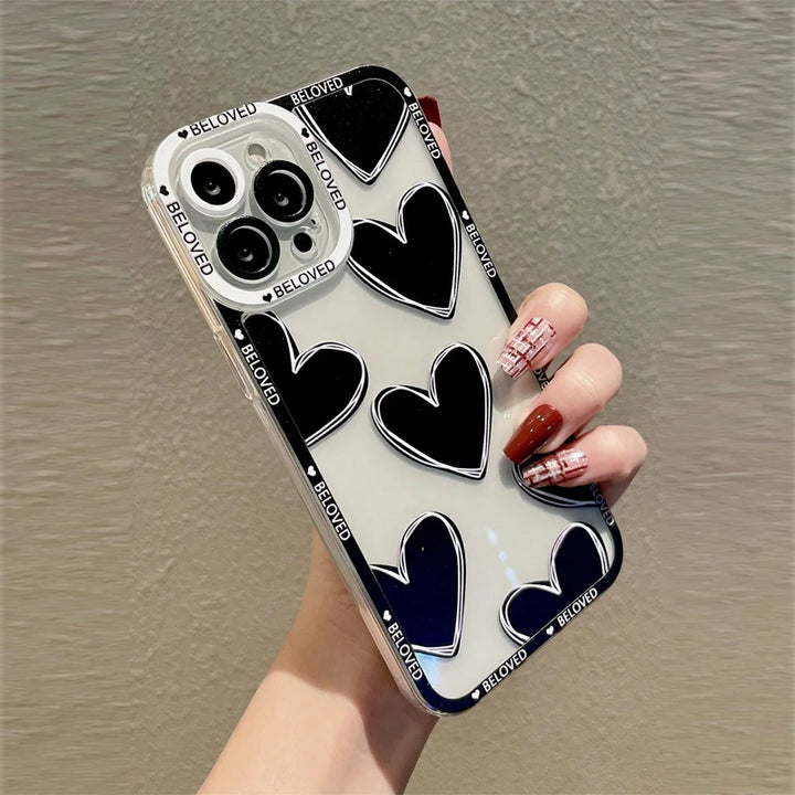 Love Heart Clear Case For Samsung Galaxy A16 A15 A35 A55 A54 Case S25 S23 S24 Ultra A52 A53 A34 A33 A13 A14 S22 Plus S21FE Cover