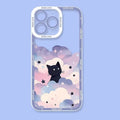 Cartoon Starry Sky Cat Clear Case for Samsung Galaxy S25 S23 S22 Ultra S21 S24 FE A14 A16 A15 A25 A35 A55 A54 A34 A53 A33 Cover