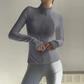 Women Zip Fitness Clothes Long Sleeve Sports Jacket Gym Clothes Woman Yoga Shirt Quick Dry Top Sunscreen Sportswear Yoga Clothes