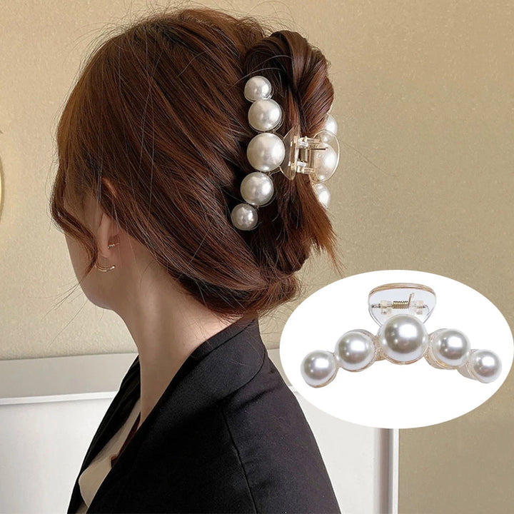 Acrylic Hair Claws Woman Pearl Clips  Hair Accessories Headwear