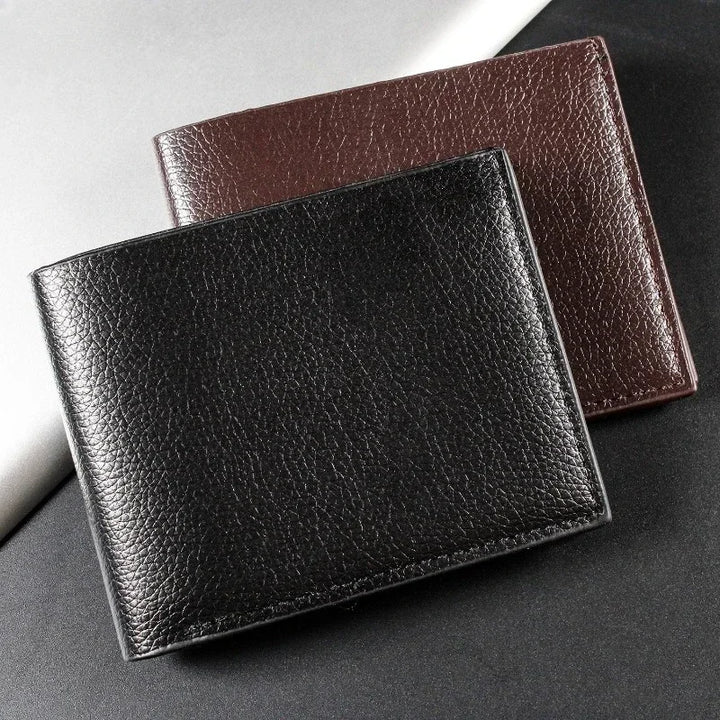 Portefeuille pour homme en cuir véritable Portefeuilles pour hommes Produit de qualité supérieure Portefeuilles en cuir de vache véritable pour homme Portefeuilles courts noirs Portefeuille Homme