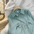 Women Chiffon White Shirt Fashion Loose Long Sleeve Tops Casual Office Ladies All Match Shirts