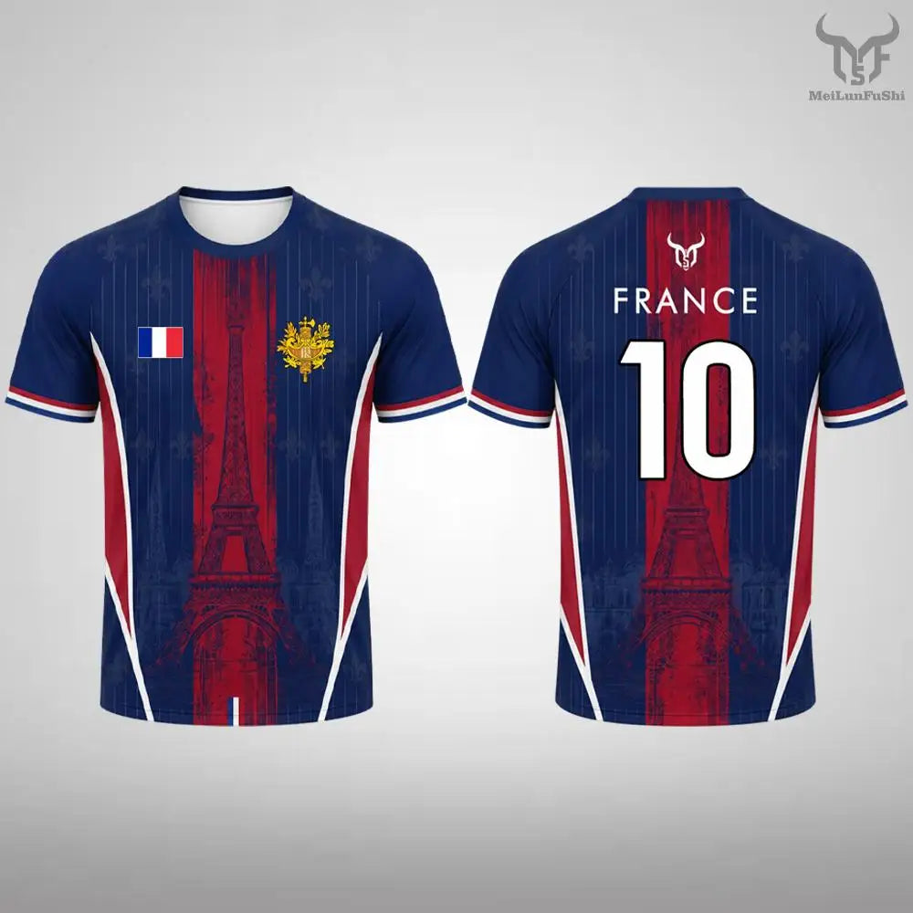 France Flag Soccer T-Shirt 2026 – Quick Dry Sports Tee for Football Fans