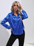 Women Shirt New Fashion Satin Women Tops Blouses Long Sleeve Silk Female Clothing Loose Solid Elegant Blouse Women