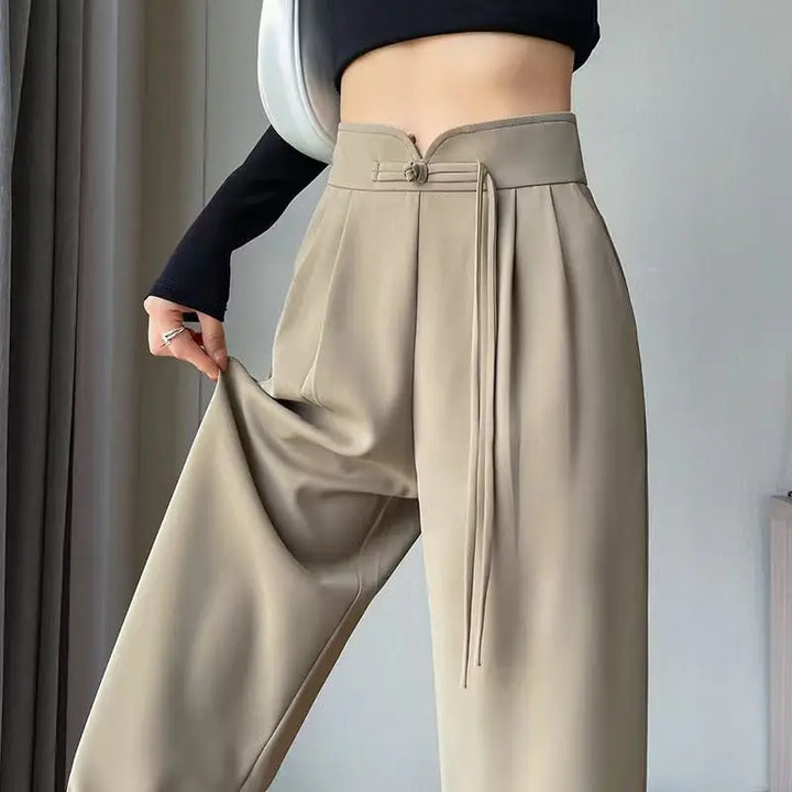 Pantalon de costume pour femme taille haute