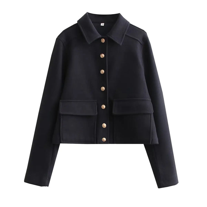 Jacket Button Cropped Jackets for Women Long Sleeve Streetwear Coat for Women Outerwears