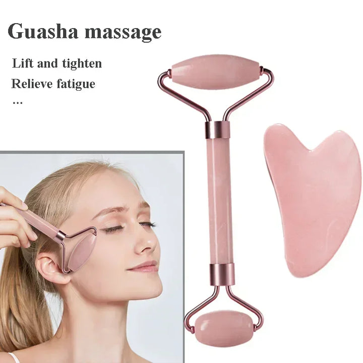 1 à 2 pièces/ensemble masseur de cou pour le visage et le cou pour rouleau de visage Gua Sha