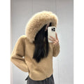 Fur Collar Long-sleeved Sweater Hoodies Coat