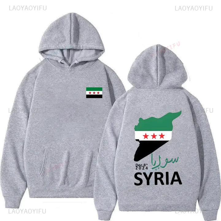 Sweat-shirt graphique Free Syria pour hommes, vêtements, drapeau syrien, manches longues, pull à capuche décontracté