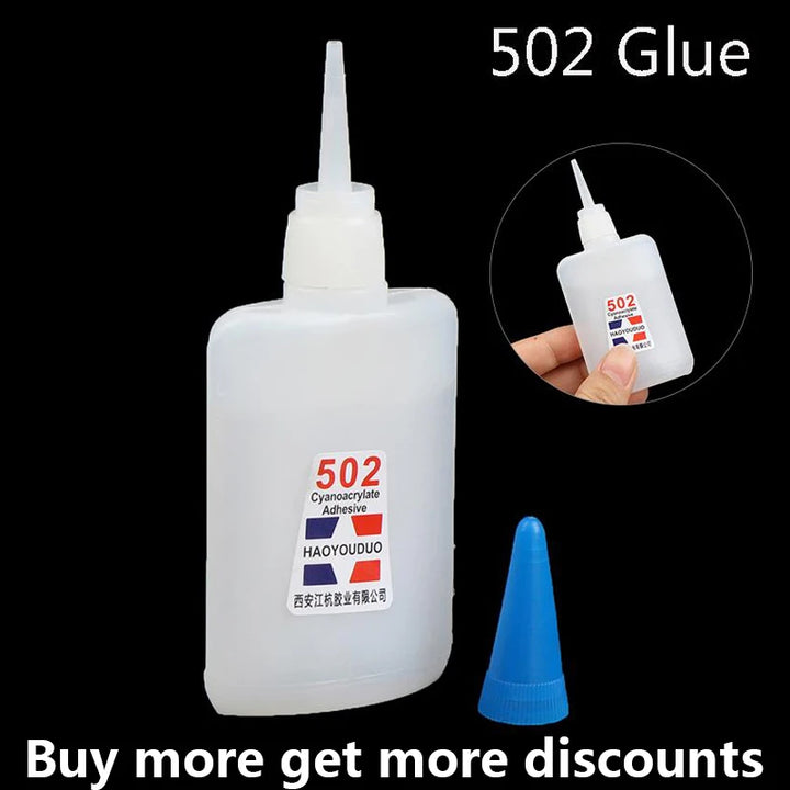 1pc 502 Super Glue Instant Quick Dry Cyanoacrylate Adhésif puissant Collage rapide Cuir Caoutchouc Métal Fournitures de bureau Colle rapide