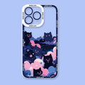 Cartoon Starry Sky Cat Clear Case for Samsung Galaxy S25 S23 S22 Ultra S21 S24 FE A14 A16 A15 A25 A35 A55 A54 A34 A53 A33 Cover