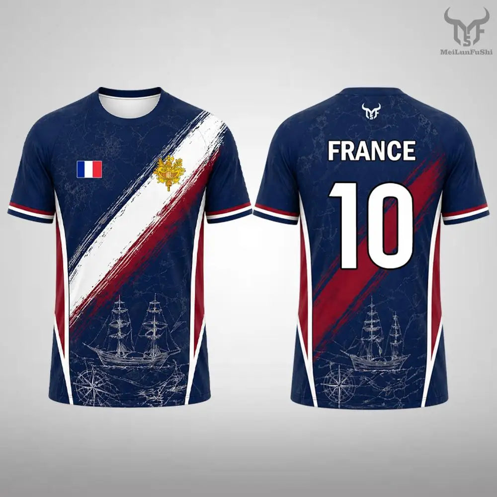 France Flag Soccer T-Shirt 2026 – Quick Dry Sports Tee for Football Fans