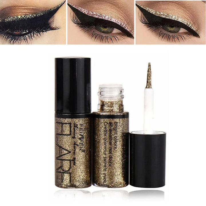 Eyeliner professionnel brillant pour femmes, pigment argent, rose, or, liquide, paillettes, maquillage, beauté