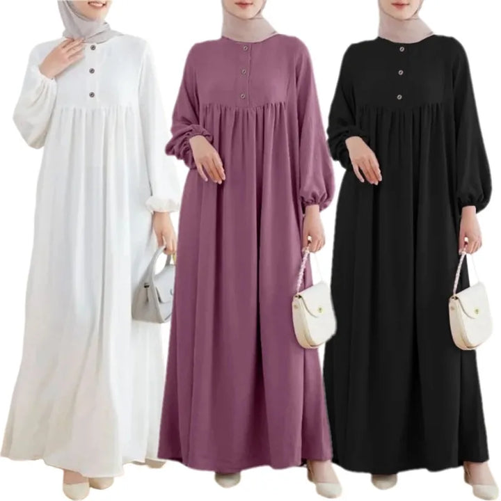 Robe islamique modeste une pièce de couleur unie