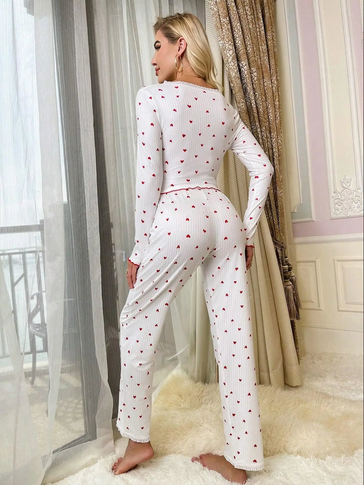 Ensemble de pyjama pour femme, vêtements de nuit d'hiver