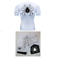 Men Quick Dry Manga Compression Shirt+Gym Shorts 2PCS