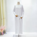 Elegant Long Sleeve Muslim Abaya Loose Maxi Dress,Women's Clothing