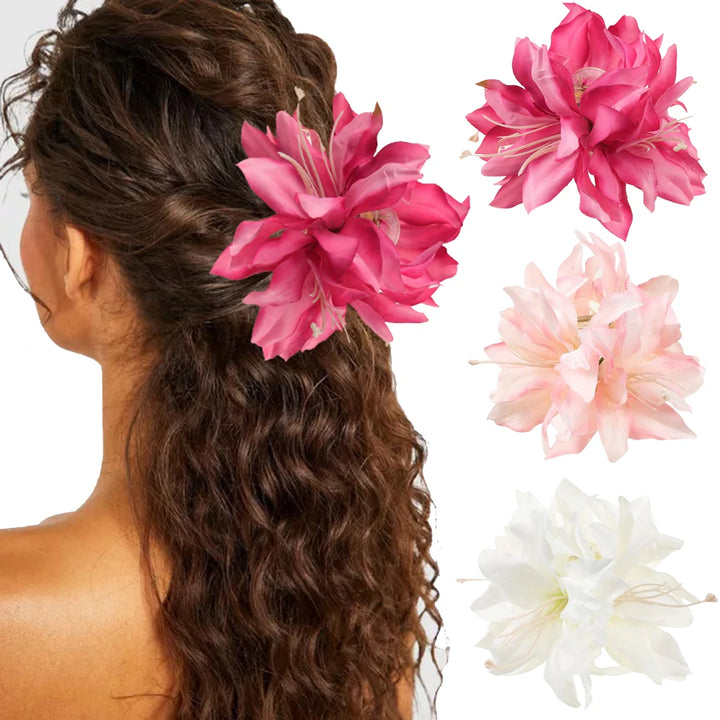 Grande pince à cheveux en forme de fleur pour femme, accessoire de coiffure, style bohème, idéal pour la plage ou les voyages