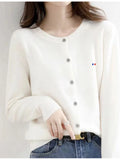 Cardigan Loose Large Size Crewneck Wool Sweater New Blouseo Female Casual Long Sleeve Tops