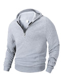 Sweat-shirts pour hommes Printemps Pull épais Pull demi-zip Sweat-shirt d'extérieur pour hommes Haut à col roulé de couleur unie