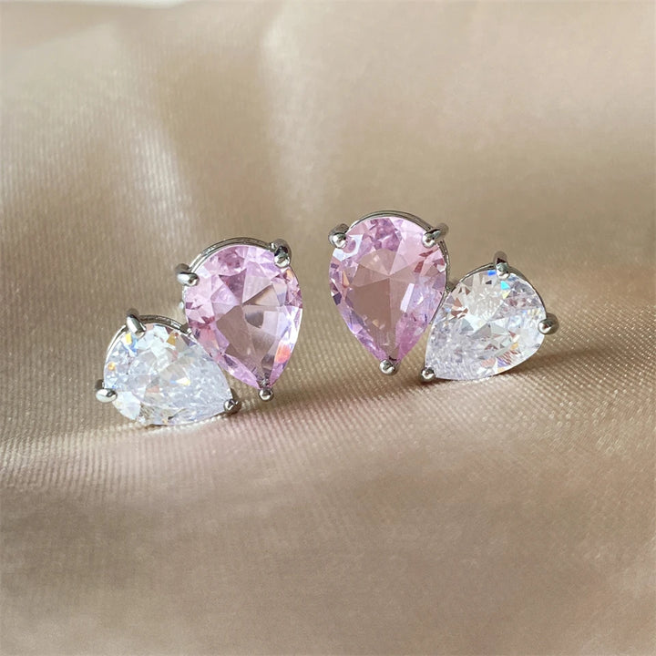 Romantic Pink Zirconia Heart Jewelry Sets for Women