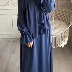 Solid Modest Abaya Muslim Woman