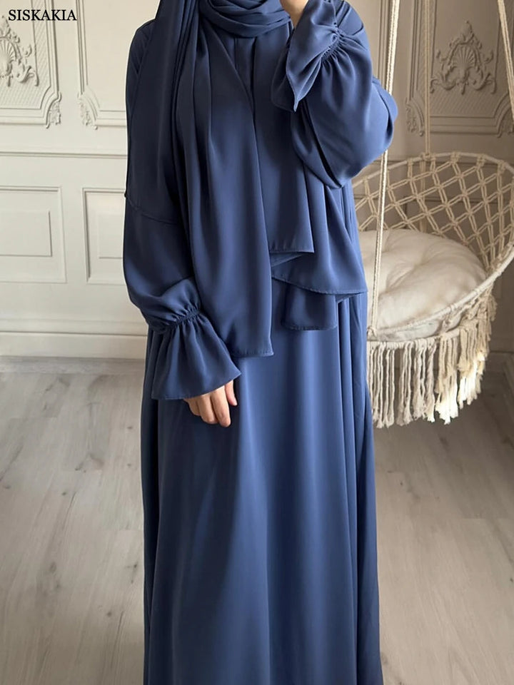 Solid Modest Abaya Muslim Woman