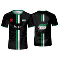 T-shirts de football syrien T-shirts de sport pour hommes Drapeau syrien Hauts surdimensionnés de rue