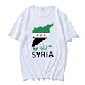 T-shirts pour hommes de la liberté syrienne T-shirt pour hommes en coton à manches courtes avec carte de la Syrie T-shirt à col rond pour hommes