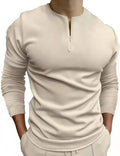 Men Tshirt Top Solid Color Long Sleeve Hidden Long-Sleeve Zipper Top T-shirts High Quality Male Tops Classic Clothes