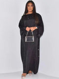 Satin Batwing Abaya Elegante Muslim Kaftan Dress Abayas For Women