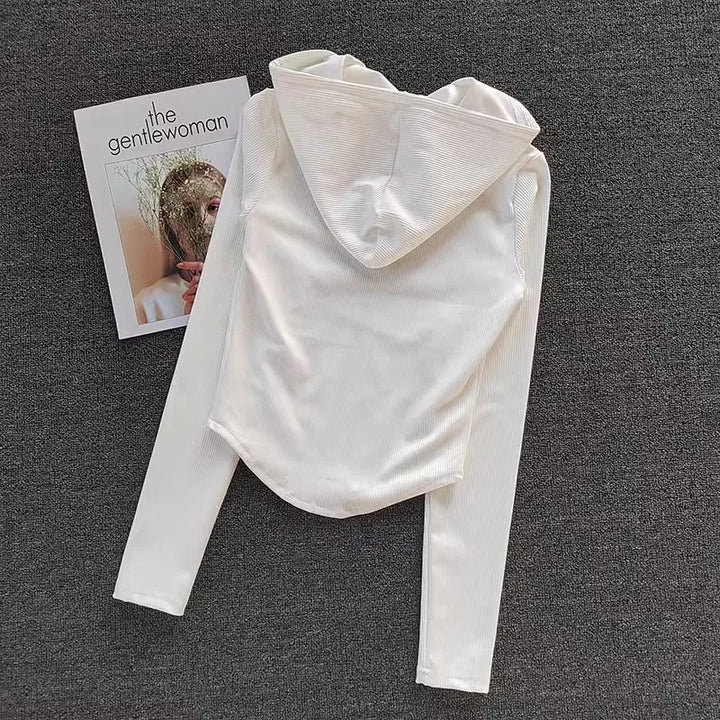 Veste de sport à capuche pour femme, manteau de fitness, cardigan serré à séchage rapide, chemise d'entraînement de course, vêtements de yoga, veste de sport à manches longues