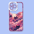 Cartoon Starry Sky Cat Clear Case for Samsung Galaxy S25 S23 S22 Ultra S21 S24 FE A14 A16 A15 A25 A35 A55 A54 A34 A53 A33 Cover