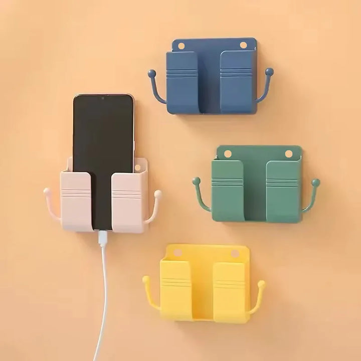 Adhesive Wall Mount Phone Holder With Hooks