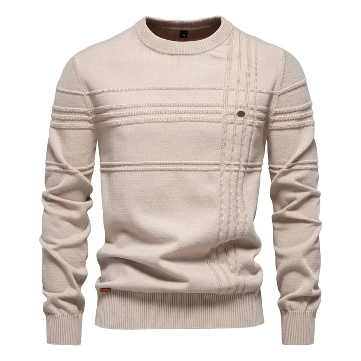 Pull pour homme de haute qualité, couleur unie, col rond, chaud, mode masculine, tricot décontracté, vêtements pour hommes