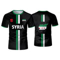 T-shirts de football syrien T-shirts de sport pour hommes Drapeau syrien Hauts surdimensionnés de rue