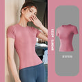 Spring Summer New Yoga Clothes Top Short Sleeve Women's Workout Simple Running Fitness T-shirt Gym Sport Running