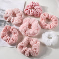 7 Pcs/Set Women Hair Scrunchies Set Plush Solid Hair Band for Girls Hair Accessories