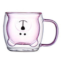 Double Bear Cup Cute Coffee Mug With Handle Transparent