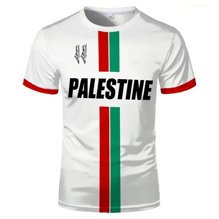 T-shirts de football palestiniens à manches courtes pour l'été, drapeau palestinien