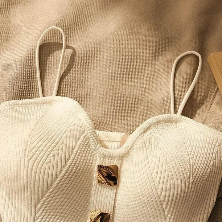 1 Piece Summer New Upscale Small Perfume Style Knitted Chest Halter Undershirt Undershirt Inside The WOMEN'S External Wear Sleev