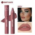 Beauty Glazed Matte Lipstick Pencil Waterproof Long Lasting Lip Balm 12 Colors Velvet Lip Liner Pen Lips Makeup Women Cosmetics