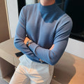 Male High Knitted Pullover Sweater Men Half Turtle Neck Winter Woolen Casual Jumper Clothes