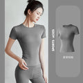 Printemps Été Nouveaux Vêtements De Yoga Haut À Manches Courtes Femmes Entraînement Simple Course Fitness T-shirt Gym Sport Course