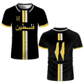 T-shirts de football palestiniens pour adultes et enfants, uniformes de football légers et de luxe imprimés numériquement, t-shirts d'été pour hommes avec drapeau palestinien